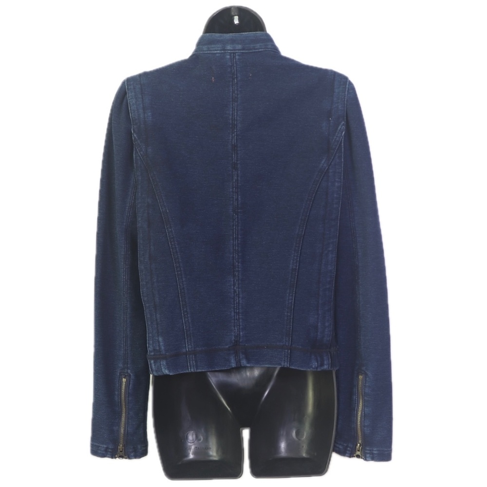 Pilcro Anita Cropped Mixed Media Denim Knit Fitted Jacket Blazer (Anthropologie) - Picture 2 of 5